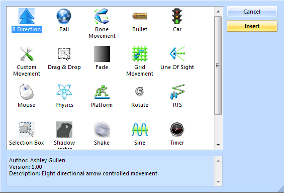 Поведения. 8Direction — Construct 2 — DevTribe: инди-игры, разработка, сообщество